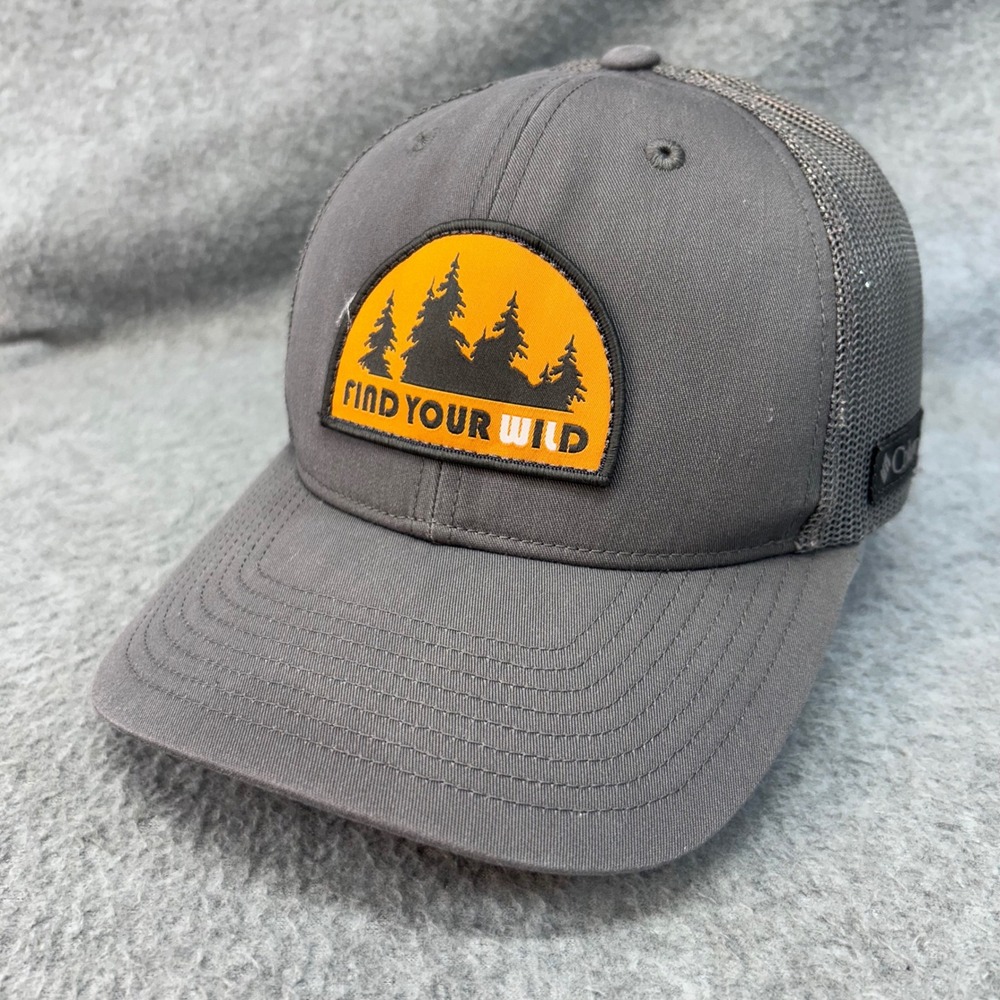 Columbia Find Your Wild Mens Gray Trucker Hat Snapback Mesh Patch OSFA